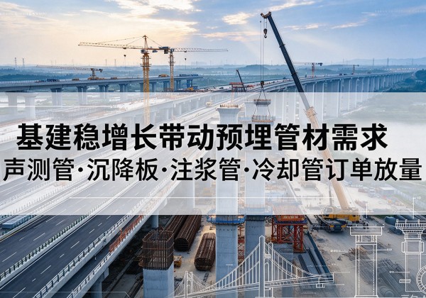 莒县基建稳增长带动预埋监测管材需求，声测管、沉降板、注浆管订单持续放量